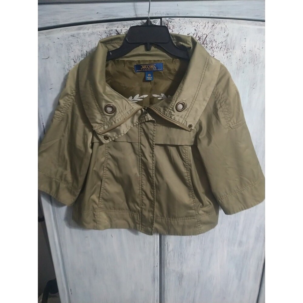 Milliard Fillmore Cropped Jacket Preppy Classic Olive Xs Y2K Vintage artsy